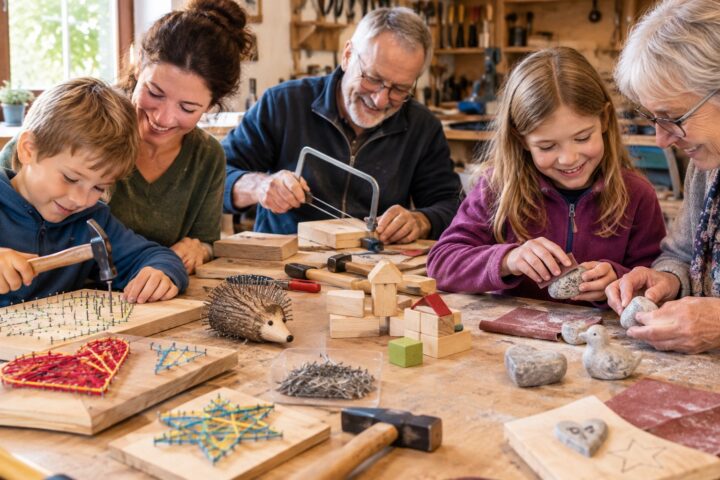 Familienzeit: Holz- und Steinwerkstatt